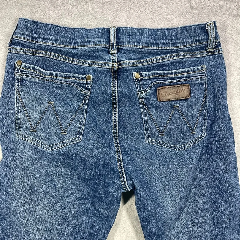 Wrangler Retro Slim Bootcut Jeans Mens 33(32)x34 Blue Stretch Denim